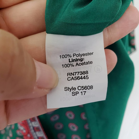 J. Crew Green Pink Floral Printed Short-Sleeve Gallery Shift Dress Size 2 - Picture 7 of 8